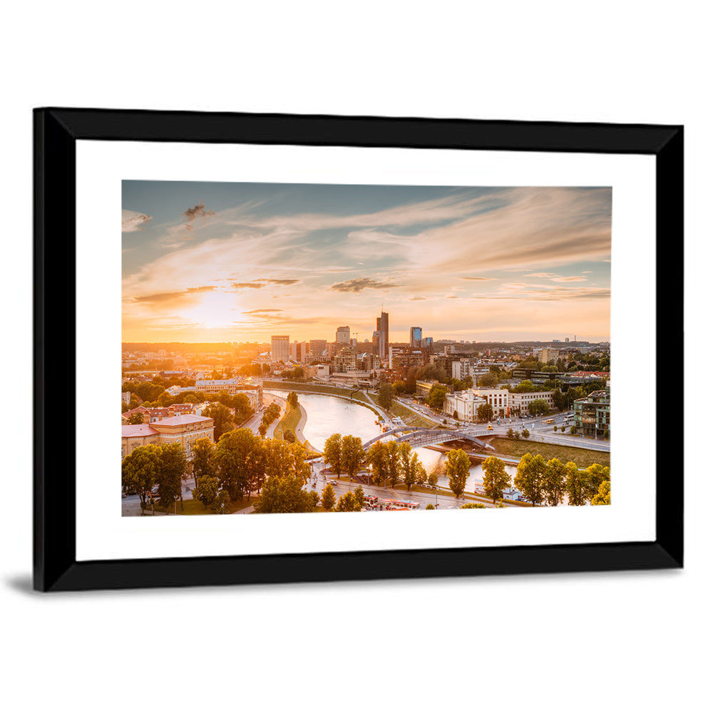 Vilnius Skyline at Golden Hour Wall Art