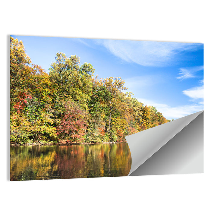 Lake Surprise Autumn Reflection Wall Art as a poster print