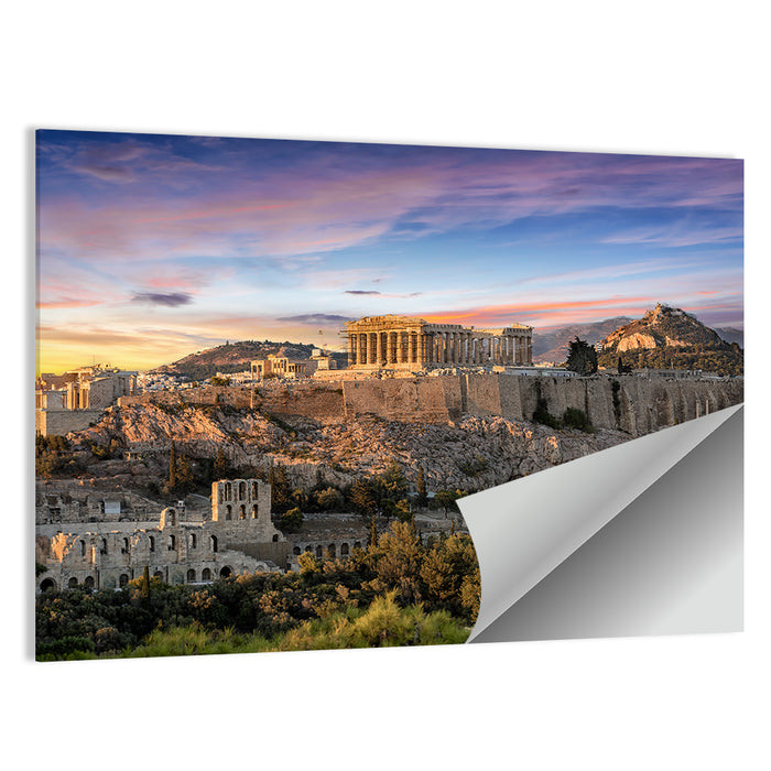 Parthenon at Sunset Wall Art as a poster print
