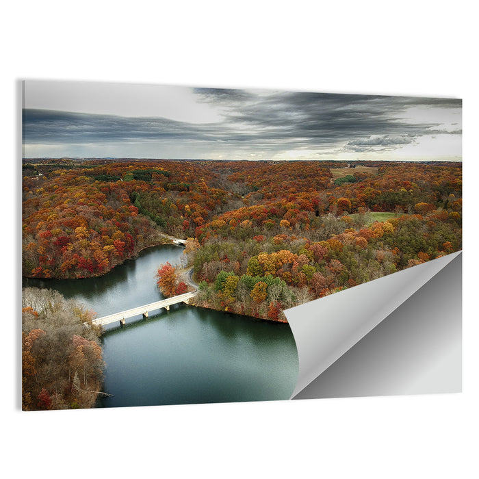 Seneca Lake Aerial View Wall Art as a poster print