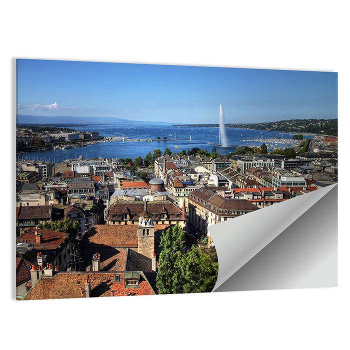 Geneva Jet D'eau Cityscape Wall Art as a poster print