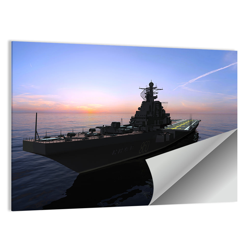 Aircraft Carrier 860 at Dusk Wall Art