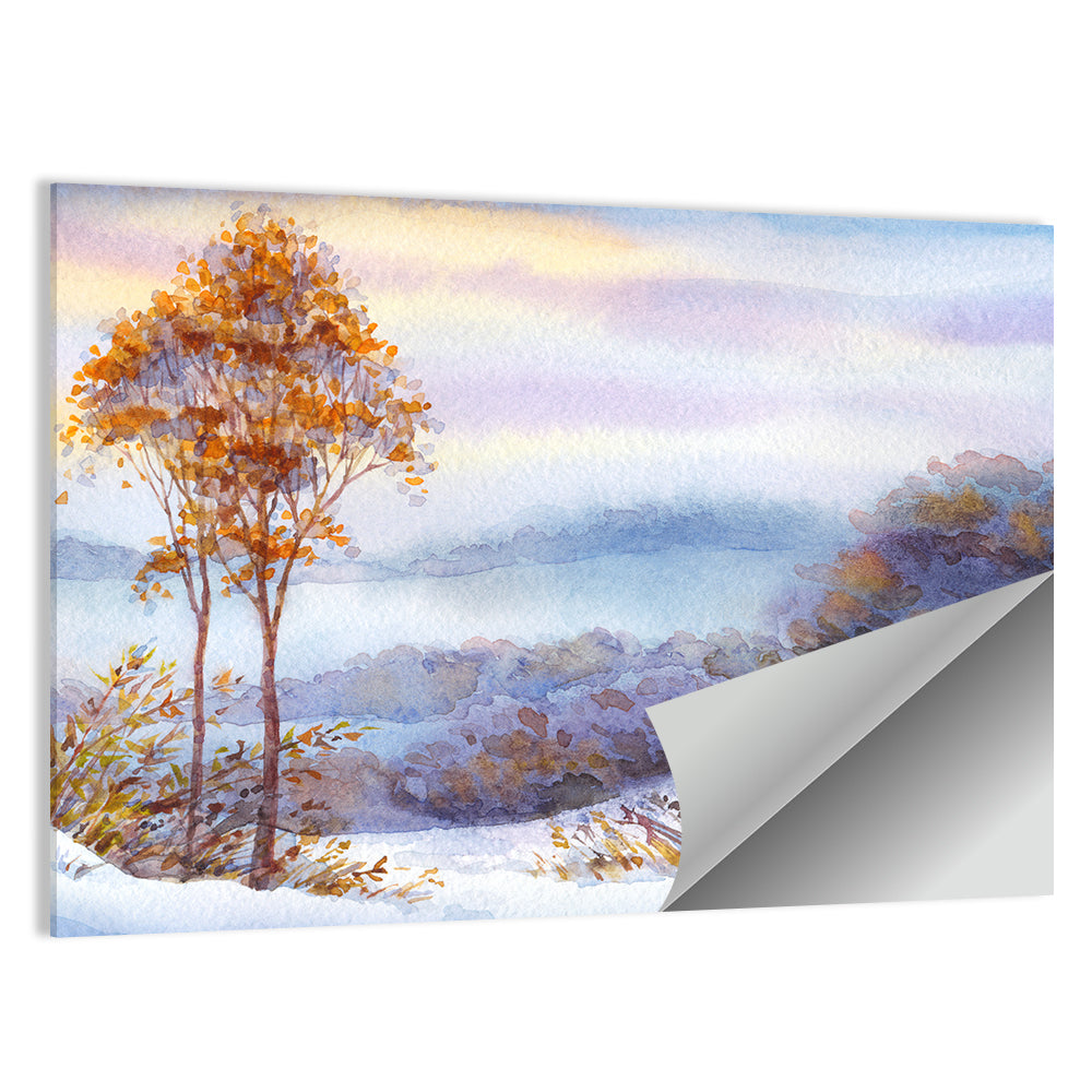Misty Snow Valley Wall Art