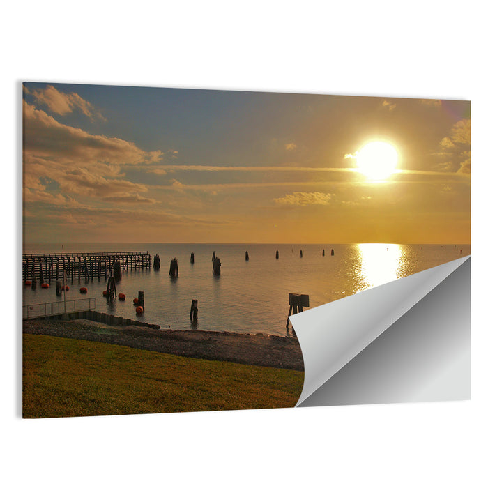 Lake Okeechobee Sunset Pier Wall Art as a poster print