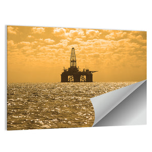 Oil Rig at Sunset Wall Art