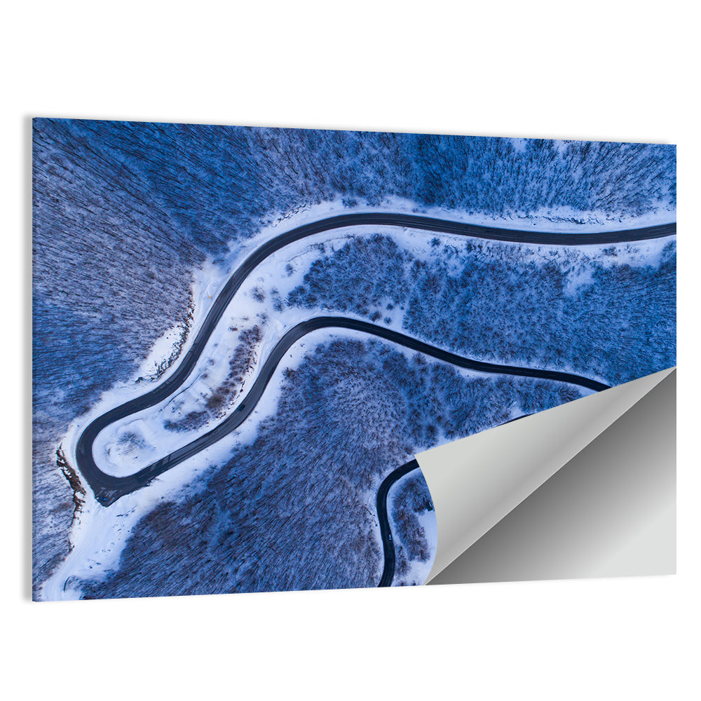 Montenegro Snowy Mountain Road Wall Art