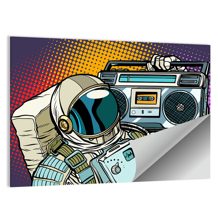 Astronaut with Boombox Wall Art as a poster print