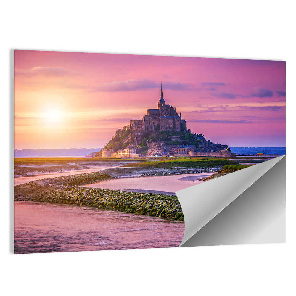 Mont Saint-michel Sunset Wall Art