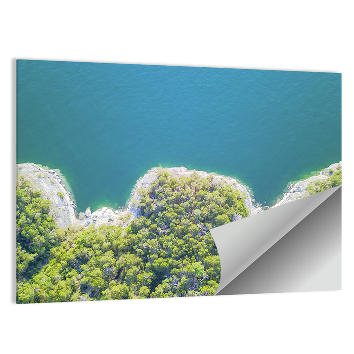 Lake Travis Shoreline Aerial Wall Art as a poster print