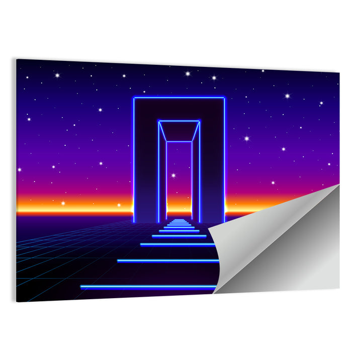 Neon Road to the Future Wall Art as a poster print