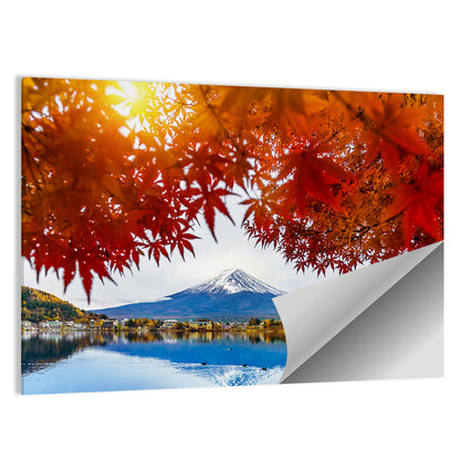 Fuji Mountain At Kawaguchiko Lake Wall Art