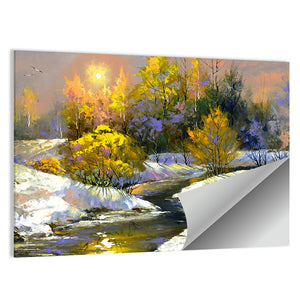 River Sunrise in Winter Wall Art