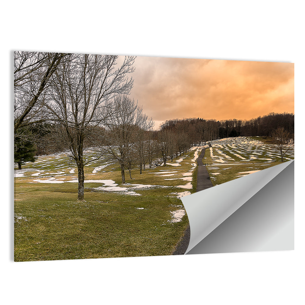 Roscoe Conkling Park Winter Path Wall Art