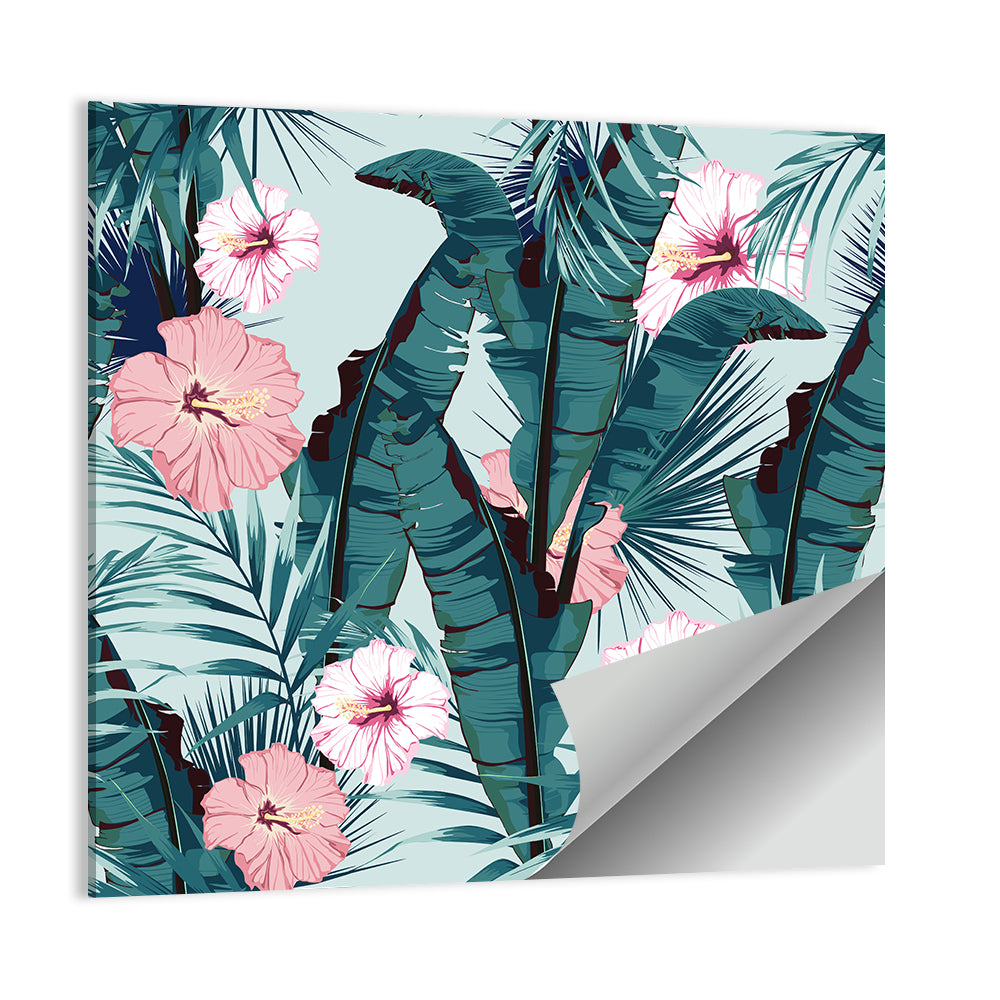 Tropical Hibiscus Pattern Wall Art