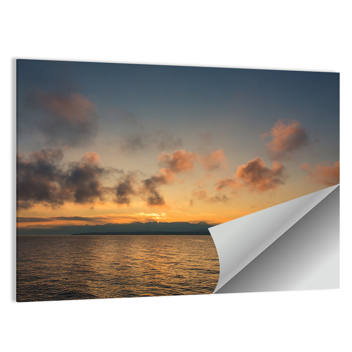 Lake Leman Golden Sunset Wall Art as a poster print