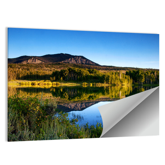 Golden Hour Mountain Lake Wall Art as a poster print