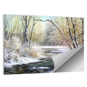 Winter River Landscape Wall Art