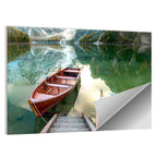 Autumn Lake with Wooden Boats Wall Art