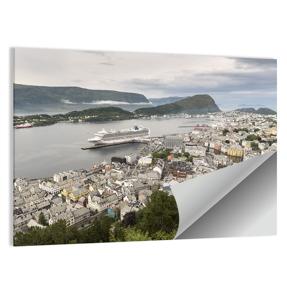 Alesund Harbor Cityscape Wall Art
