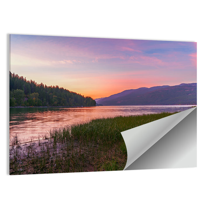 Whitefish Lake Sunset Glow Wall Art as a poster print