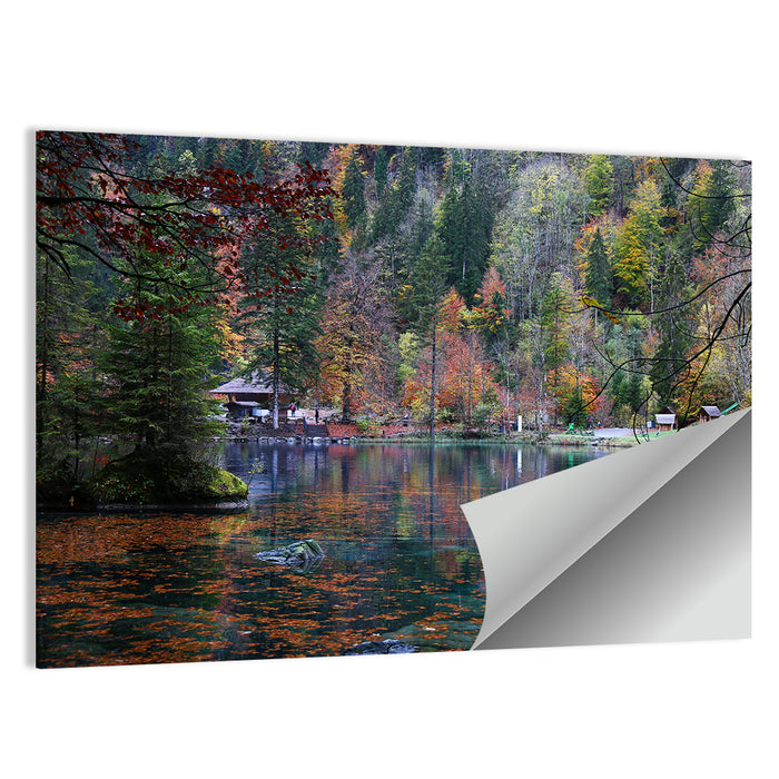 Blausee Lake Reflections Wall Art as a poster print