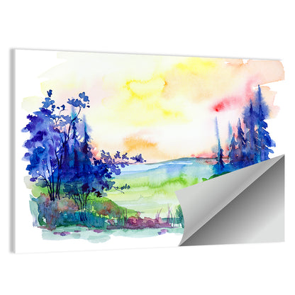 Summer Forest Illustration Wall Art
