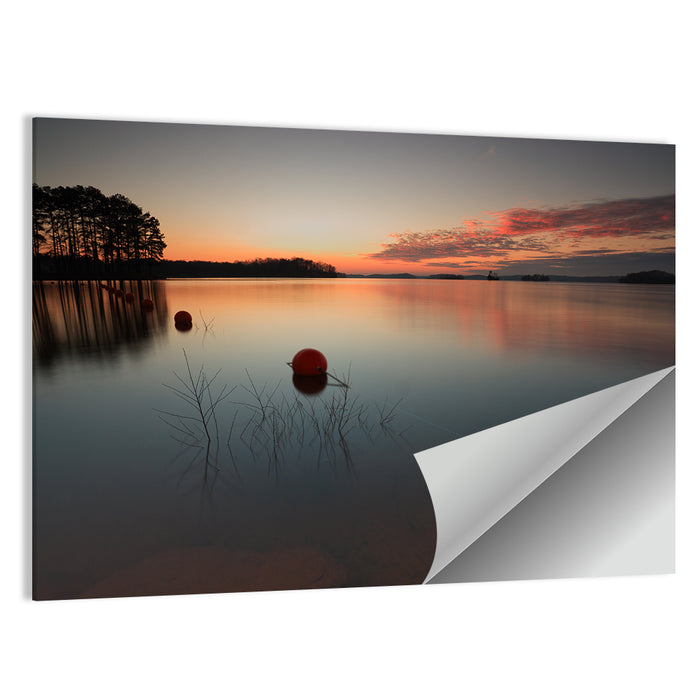Lake Lanier Buoys at Sunset Wall Art as a poster print