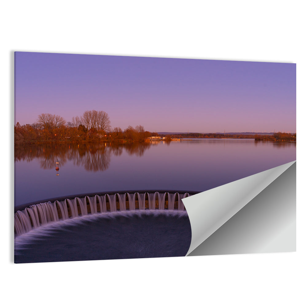 Circular Weir at Dusk Wall Art