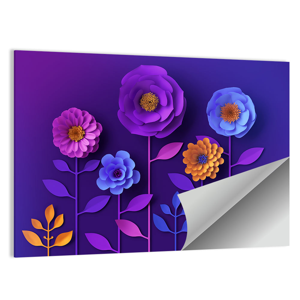 Layered Paper Bloom Illustration Wall Art