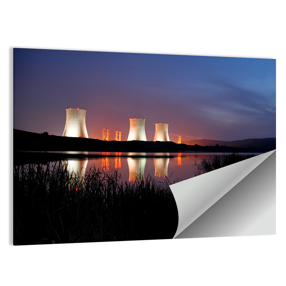 Illuminated Nuclear Cooling Towers Wall Art