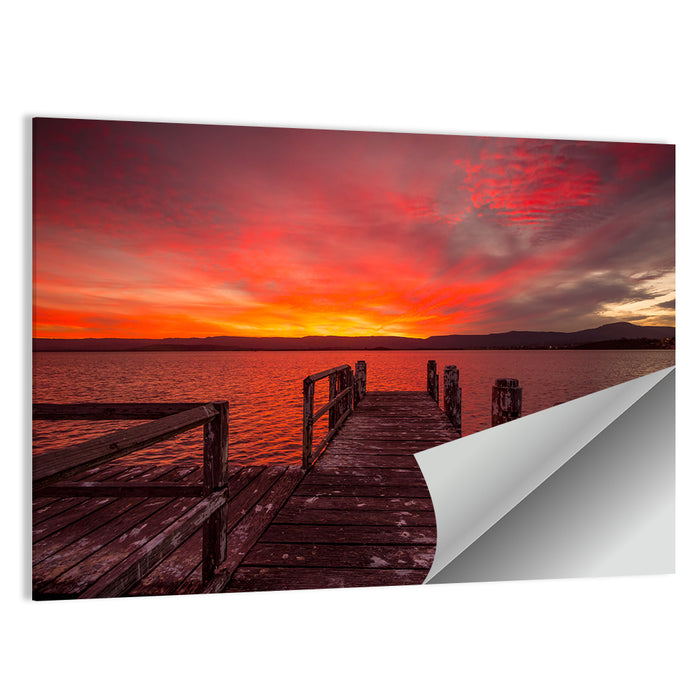 Lake Illawarra Jetty Sunset Wall Art as a poster print