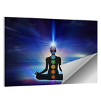 Lotus Pose with Chakra Symbols Wall Art