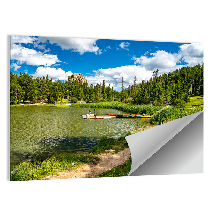 Sylvan Lake Dockside Scene Wall Art as a poster print