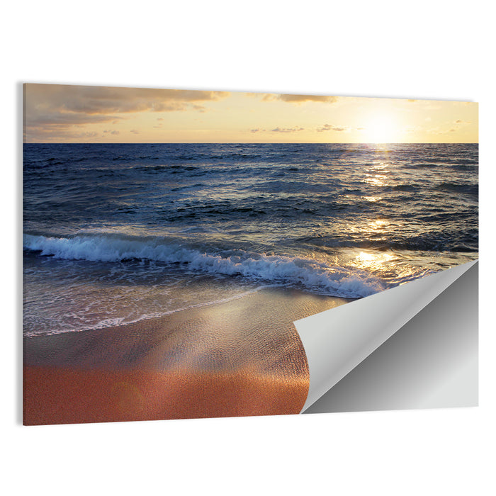 Sunset Surf on Wet Sand Wall Art as a poster print