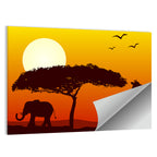Savanna Sunset Silhouette Wall Art