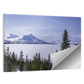 Scandinavian Mountain Range with Frozen Lake Wall Art