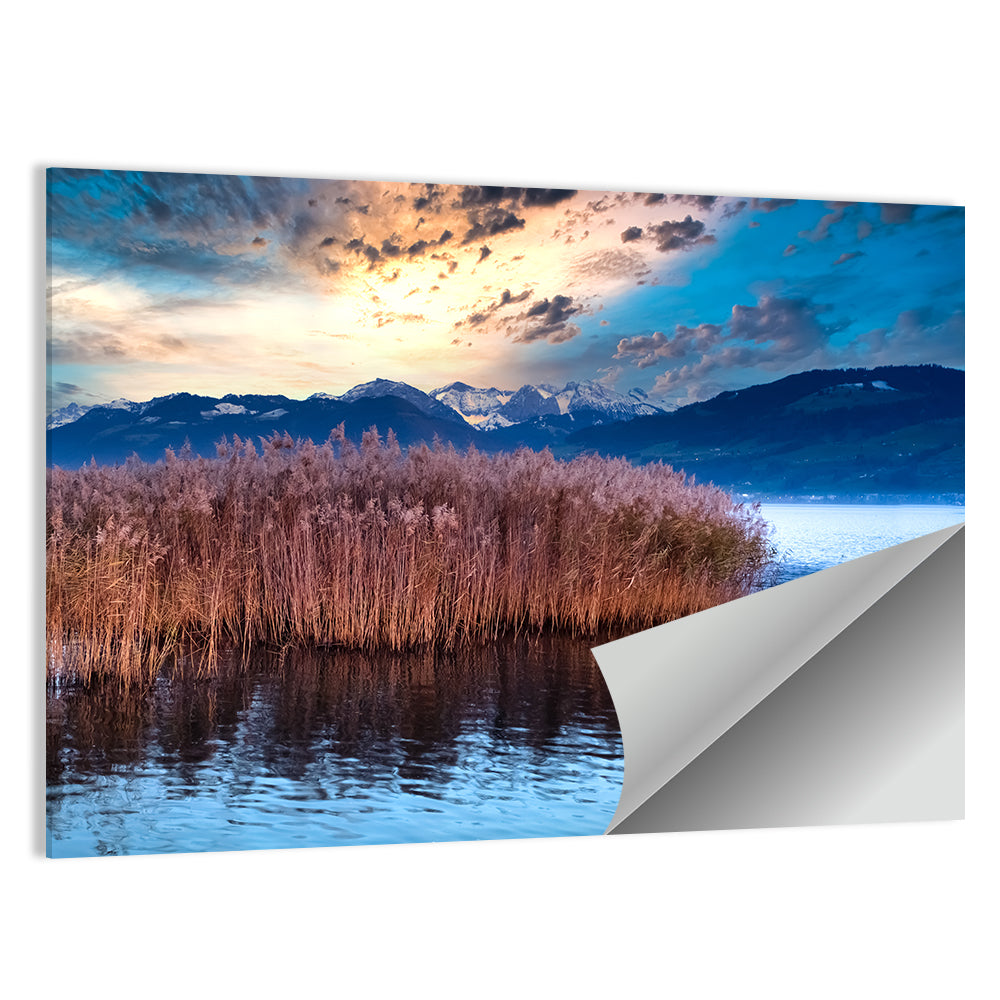 Lake Obersee Reeds at Dusk Wall Art