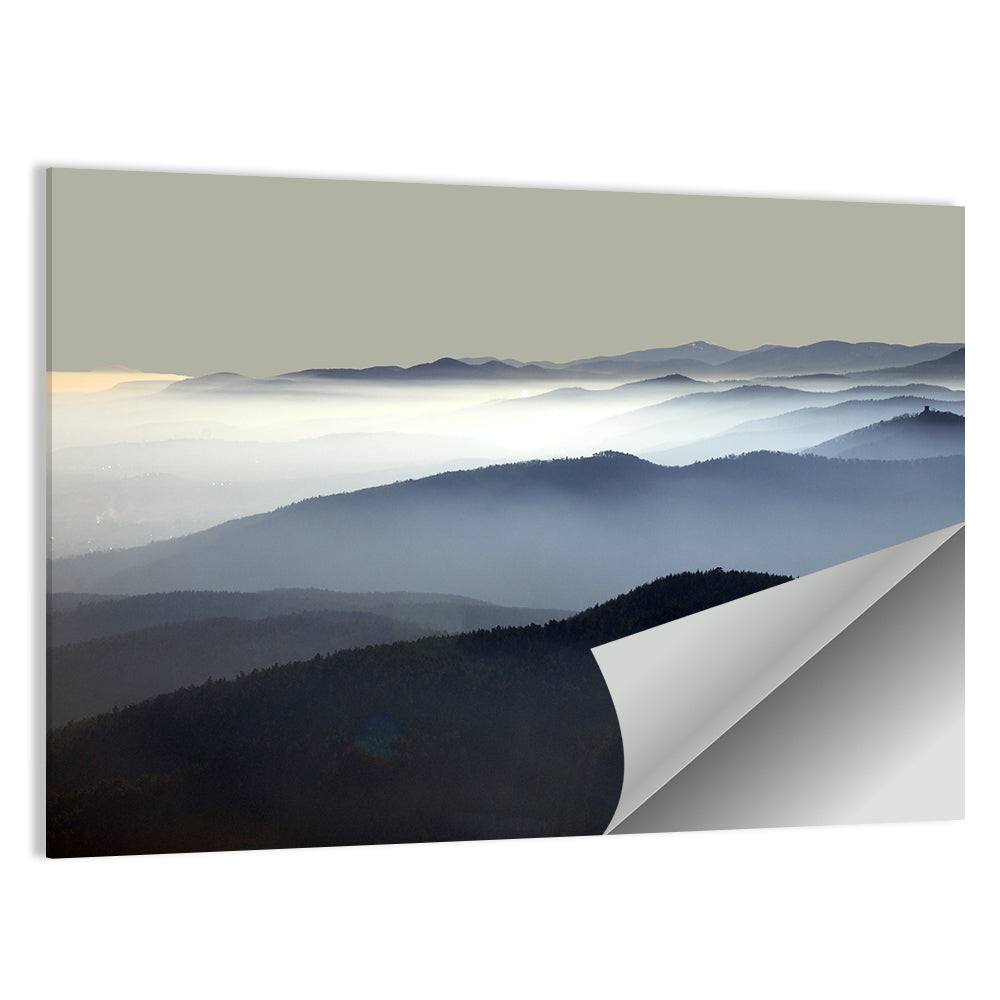 Distant Mountain Silhouette Wall Art