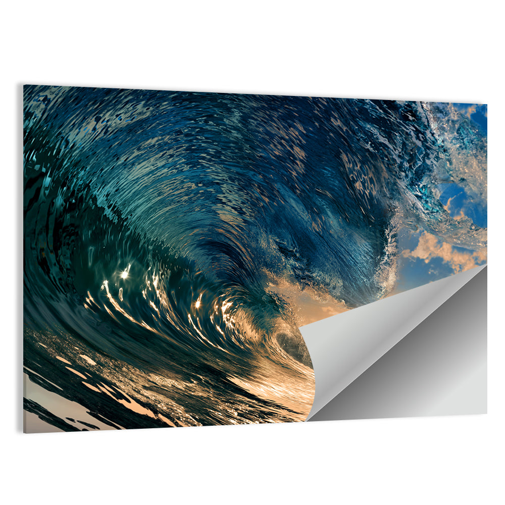 Ocean Wave Sunset Wall Art
