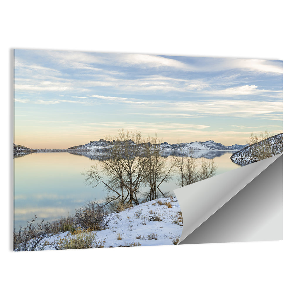 Horsetooth Reservoir Frozen Reflection Wall Art
