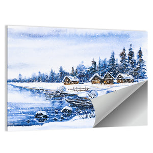 Winter Village & Boats Wall Art