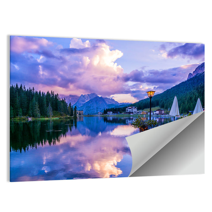 Misurina Lake Twilight Wall Art as a poster print