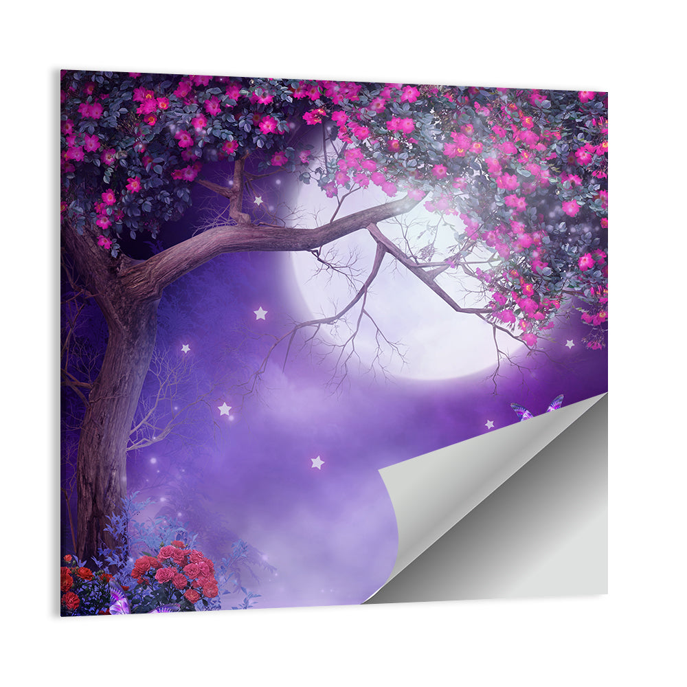 Moonlit Fantasy Rose Tree Wall Art