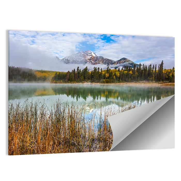 Pyramid Mountain with Golden Grasses Wall Art as a poster print