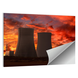 Nuclear Power Plant Sunset Wall Art