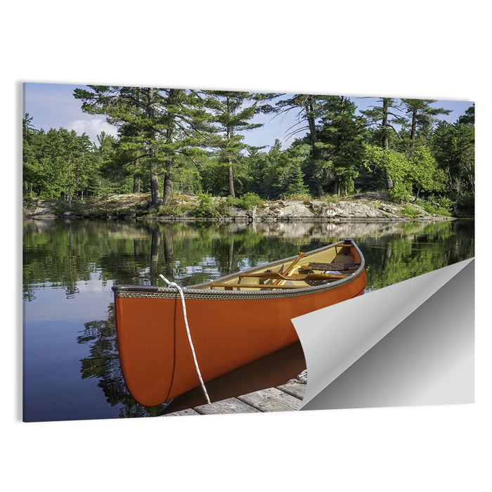 Orange Canoe on Ontario Lake Wall Art as a poster print