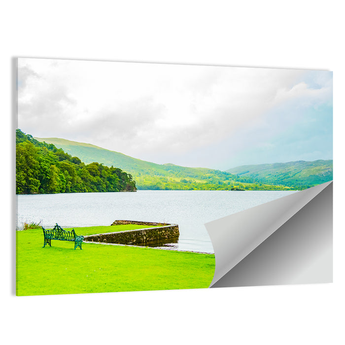 Ullswater Lakeside Benches Wall Art as a poster print