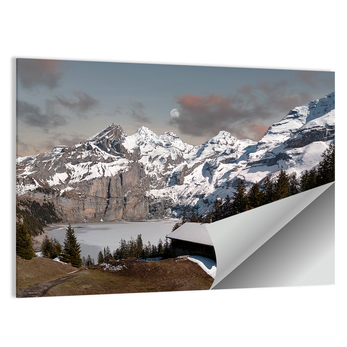 Oeschinensee Winter Landscape Wall Art as a poster print