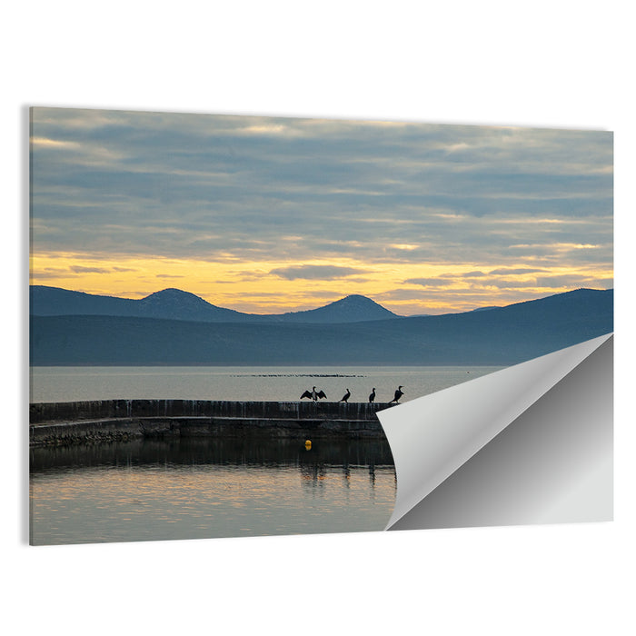 Lake Vrana Pier at Sunset Wall Art as a poster print