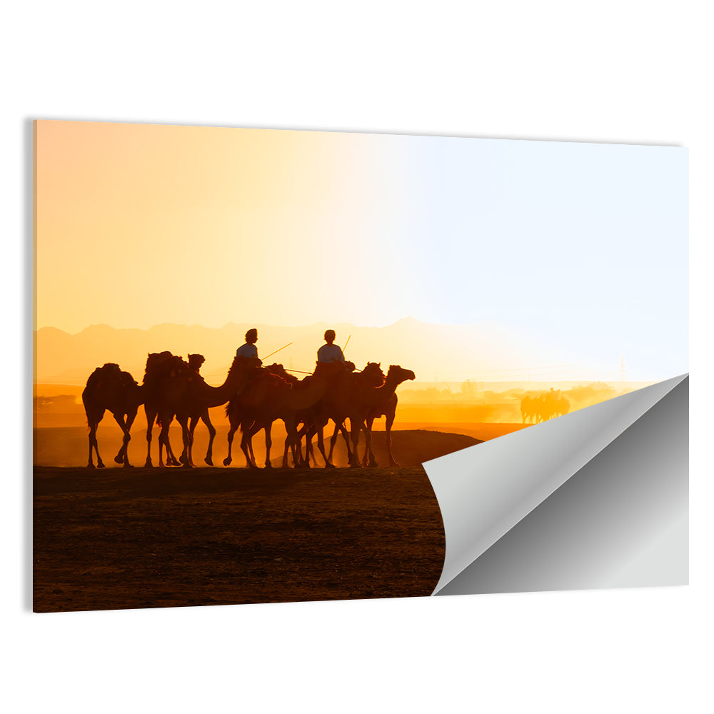 Omani Camel Riders Wall Art, poster print, landscape